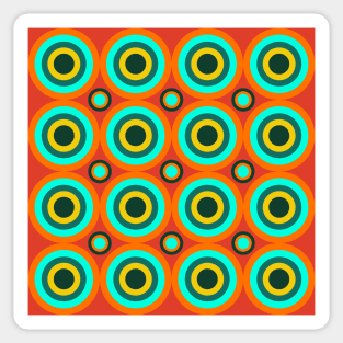 retro mid century abstract pattern Sticker